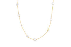  Luna Gaze - Colliers maillons - Argent / GP 14 carats - Perle - 45cm